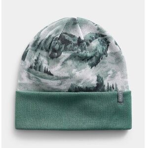 Unisex green forest print piqué knit tuque hat beanie NWT